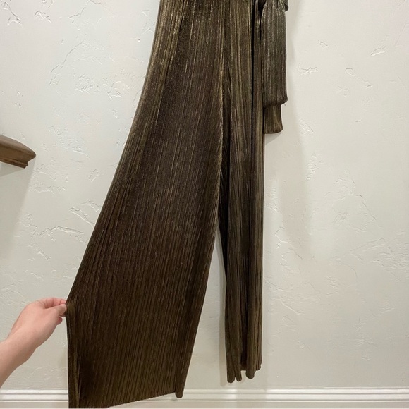 Vanessa Virginia by Anthropologie Pont Neuf Gold Metallic Jumpsuit Women's XS - Picture 16 of 16